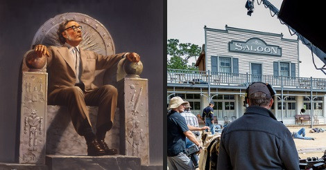 Asimov és egy kép a Westworld forgatásáról