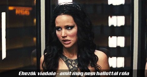 Jennifer Lawrence Az éhezők viadalában grimaszol