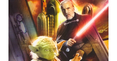 Yoda és Dooku gróf a Sötét találkozó c. könyv borítóján
